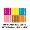 IFC CL7300 Year Labels – AFYM Series, 1-7/8 x 1-7/8, Color-Coded Years 2024–2029