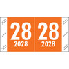 Col'R'Tab Compatible Year Label 2028 – Orange, CLYM Series, 3/4" x 1-1/4"