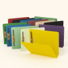 End tab pressboard fastener folders in 15 assorted colors, letter size, arranged in a staggered display