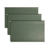 Smead 64135 legal-size hanging file folder, standard green, 1/3-cut tabs, metal hanging rods.