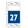 Dark blue Col’R’Tab 71700 2027 top-tab year label, 1-1/2" high x 3/4" wide, single-side read, clear-laminated, 1,000 per roll