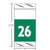 Dark green Col’R’Tab 71700 2026 top-tab year label, 1-1/2" high x 3/4" wide, single-side read, clear-laminated, 1,000 per roll