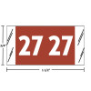 Acme Visible 12600 year label, 2027, brown, 3/4" x 1-1/2", wraparound with white “27”; center-slit liner.