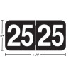 Ames AAYM year label, 2025, black, 3/4" x 1-1/2", wraparound with white “25”; center-slit liner.