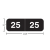 Ames AMYM year label, 2025, black, 1/2" x 1-1/2", wraparound with white “25”; center-slit liner.