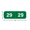 Ames AMYM year label, 2029, dark green, 1/2" x 1-1/2", wraparound with white “29”; center-slit liner.