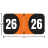 Arden ADYM year label, 2026 orange, 3/4" x 1-1/2", wrap-around with center-slit liner.