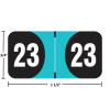 Arden ADYM-23 2023 turquoise year label, 3/4 x 1-1/2, laminated wrap, center-slit