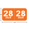 TABBIES Compatible Year Labels - 2028, Orange, 3/4 x 1-1/2, CTYM-28, 500/Roll