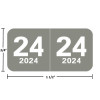 TABBIES Compatible Year Labels - 2024, Gray, 3/4 x 1-1/2, CTYM-24, 500/Roll