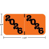 Jeter Compatible JTYM-26 Year Labels – 2026 Orange, 3/4" x 1-1/2", 500/Box