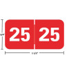 MJYM-25 year labels, 2025 red, 3/4 x 1-1/2 in, polylaminated, 500/roll — Medical Arts Press match