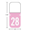 Tab Products A1308 compatible year label, A1308-28, 2028 Pink, top tab size 1-1/8 by 1/2 inches, vinyl, 500 labels per roll