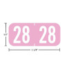 TAB A1287 year label A1287-28-T3, 2028 Lilac, 1/2 inch by 1-1/8 inch, matte vinyl, 500 per roll.