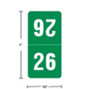 Smead Top Tab Year Labels - TTYM Series, 2026 Green, 1" x 1/2", 500/Roll