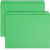 Smead Reinforced Tab File Folders - Straight-Cut Tab, Letter Size, Green, 100/Box (12110)