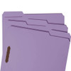 Stack of three lavender letter-size fastener file folders with reinforced 1/3-cut top tabs.