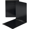 Black Smead PressGuard legal-size report cover shown open and closed, featuring a top metal prong fastener and 2-inch capacity.