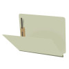 Green letter size end tab pressboard classification folder with 2-inch expansion and dual bonded fasteners