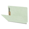 Pale green end tab pressboard classification folder showing 2-inch reinforced expansion gusset