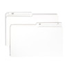 Legal size ivory white reversible tab file folders with pre-printed NAME/NOM and NO tabs, Smead style