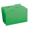 Smead 17134 green legal size file folders with reinforced 1/3-cut top tabs, 100 per box