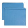 Smead Reinforced Tab File Folders - Straight-Cut Tab, Letter Size, Blue, 2 Fasteners (Not Pictured), 50/Box