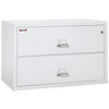 FireKing Lateral File Cabinet, 1-Hour Fire Rated, 2-Drawer, 44" Wide, Arctic White