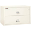 FireKing Lateral File Cabinet, 1-Hour Fire Rated, 2-Drawer, 44" Wide, Ivory White