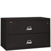 FireKing 2-4422-C black 2-drawer lateral fireproof file cabinet, closed front view