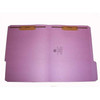 Smead 12434-F13 lavender letter size reinforced file folder open flat showing two interior metal fasteners in positions 1 and 3.