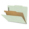 Pale Green pressboard top tab classification folder with one interior divider and 4 fasteners, letter size (DV-T42-14-3PGN)