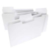 White Smead SuperTab letter size file folders with oversized 1/3-cut top tabs, assorted tab positions