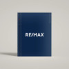 RE/MAX Dusk Blue hardcover presentation cover with RE/MAX logo, letter size, portrait orientation