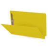 Side view of yellow legal size end tab folder showing straight cut tab and reinforced spine