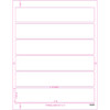 Blank 8 x 1.5 inch InkJet/Laser label sheet with six rectangular labels per sheet, designed for file folder labeling and compatible with Virtual Labels printing software.