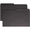 Two black legal-size Smead reversible file folders with printed top tabs shown overlapping