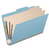 Blue Legal Size Pressboard Top Tab Classification Folder, 3 Dividers, 3" Expansion, 10/Box