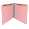End Tab Econo Pressboard Folders with Fasteners, Letter Size, Pink, 18pt Stock, 2" Expansion (25/Box), Open
