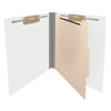 End Tab Classification Folders with 1 Divider, Letter Size, White, 18pt. Stock, 2" Expansion, 10/Box, Open