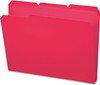 Smead red plastic file folders with slash pocket and 1 inch expansion