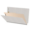 Gray legal-size 1-divider classification folder showing 2 inch expansion and interior divider