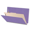 18pt. End Tab Classification Folders, 1-Divider, Legal Size, Purple, 10/Box