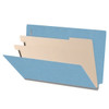 DV-S52-26-18BLU blue end tab classification folder showing 2 inch gray Tyvek expansion and divider fasteners