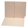 S-09113 manila reinforced end-tab file folder open with two interior half pockets
