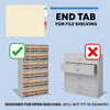 24250 is designed for open shelf file system with side tabs/end tabs.