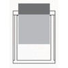 Diagram of clear 2-1/2 inch wide by 3-1/4 inch high self-adhesive poly pocket holding a card