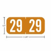 TAB A1287 year label A1287-29-T3, 2029 Brown, 1/2 inch by 1-1/8 inch, matte vinyl, 500 per roll.
