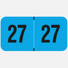 2027 Fluorescent Blue Year Labels, 3/4" x 1-1/2", 500/Roll