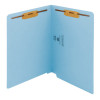 Smead Colored End Tab Folders, Letter Size, 3/4" Exp, Fastener Pos 1/3, 11pt Blue, 50/Bx